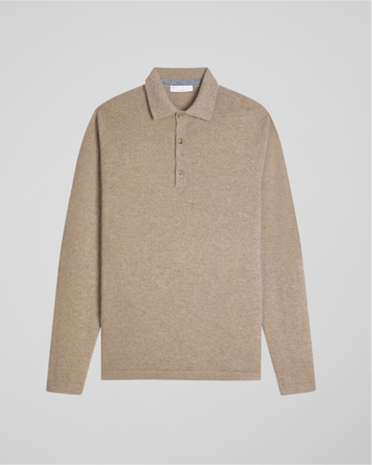 The Cashmere Long Sleeve Polo | Ruskea
